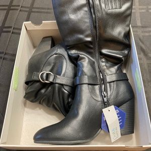 Heel leather boot